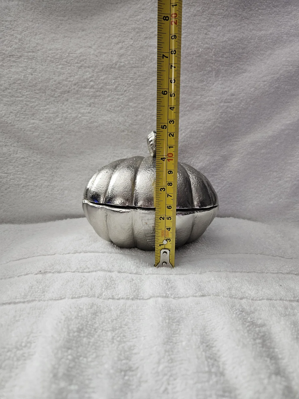 Threshold Studio McGee Silver Shell Container Metal Covered Trinket Box